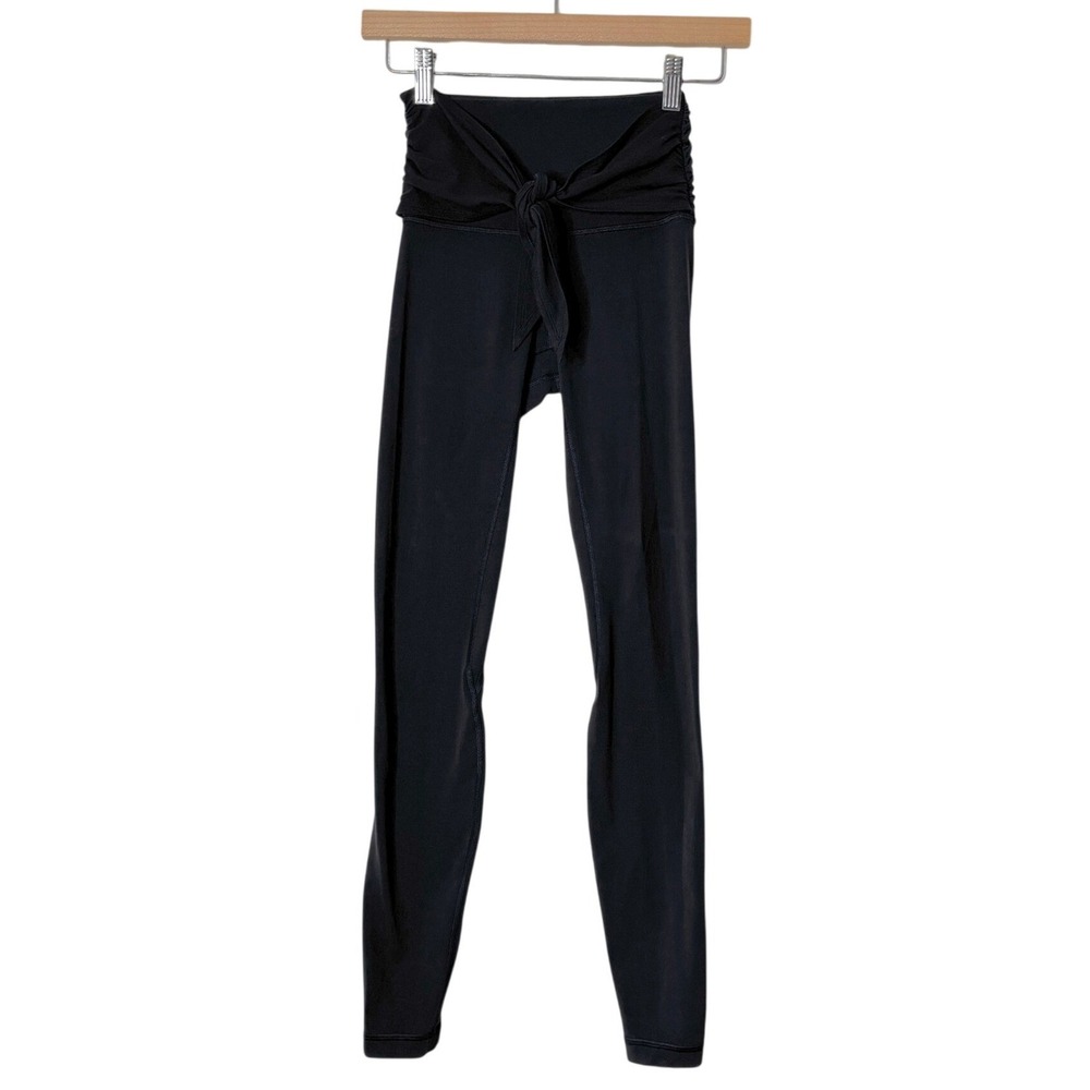 Lululemon Align Wrap Waist Leggings 28 Inch Pants Tie Front Black Womens 2